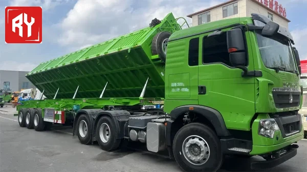 RUIYUAN 3 Axle Side Dump Trailer For Sale